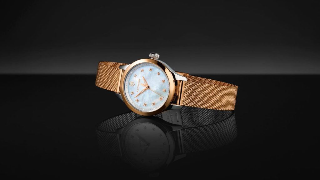 reloj alliance xs correa metal mesh dorado victorinox